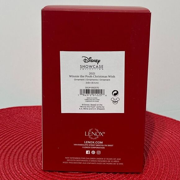 Lenox Winnie The Pooh Christmas Wish 2021 Ornament NWT - Picture 6 of 6